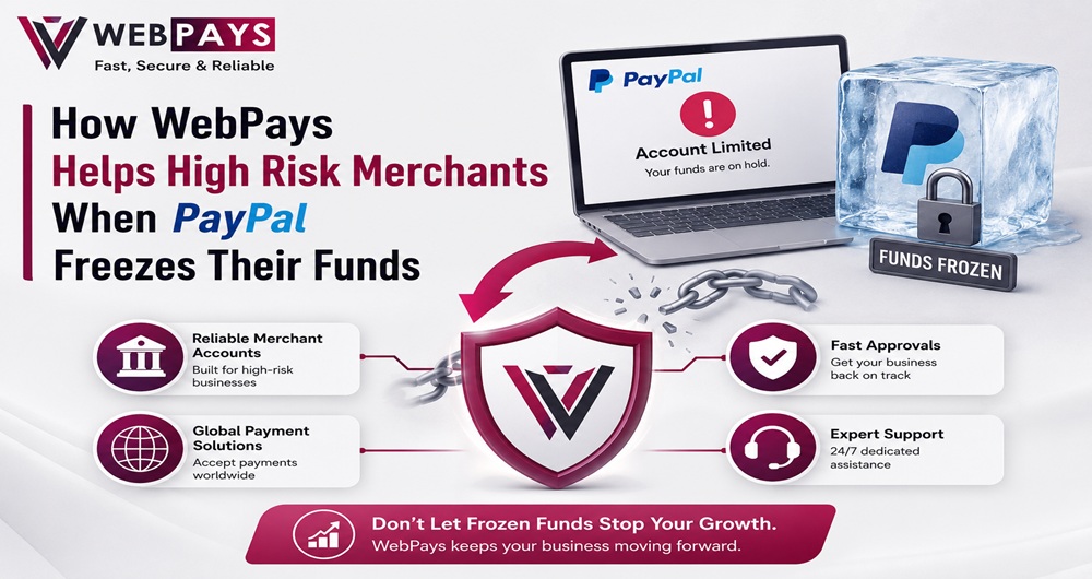 WebPays Helps High Risk Merchants When PayPal Freezes Their Funds